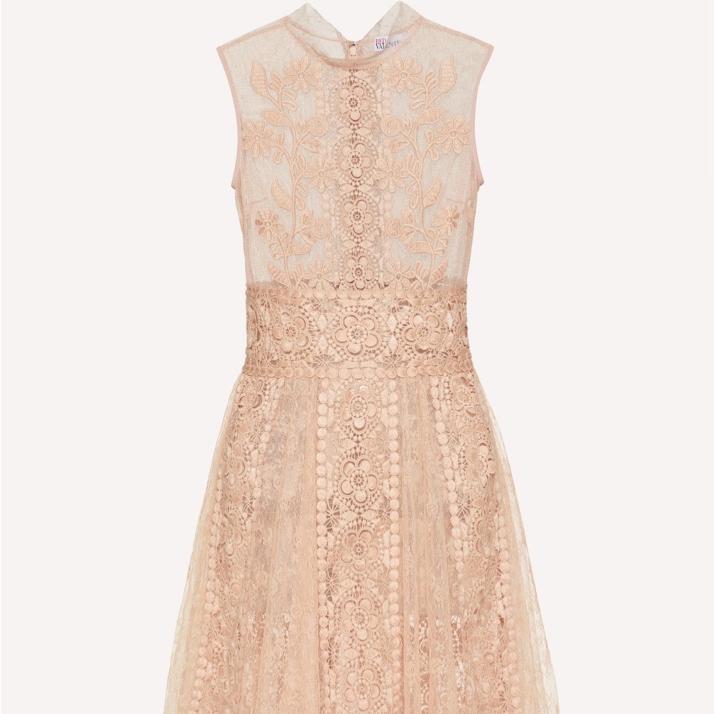 RED VALENTINO Tulle and Lace with Macrame ribbons ribbons and floral embroidery